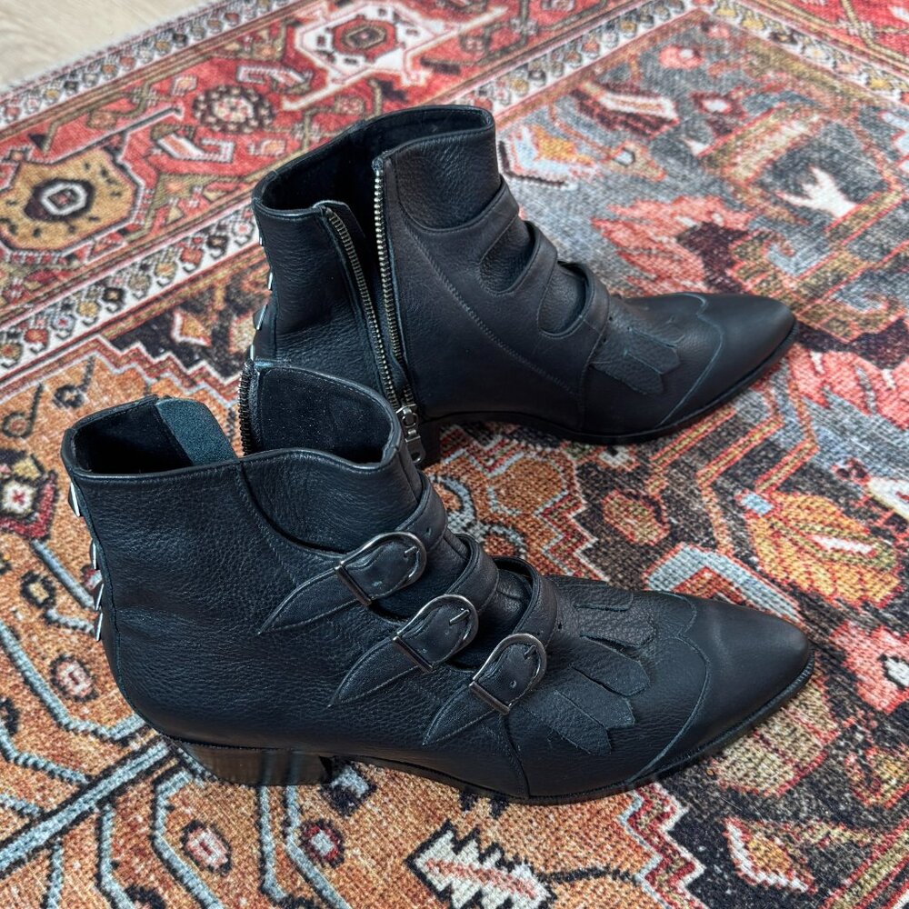 NWOT Modern Vice, Jett Classic 2 black leather with fringe detail - Picture 7 of 7